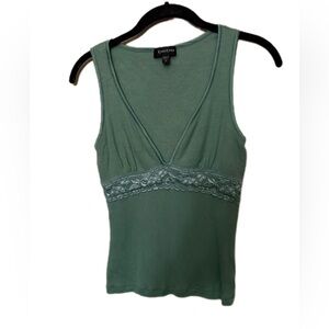 Y2K Vintage Bebe Mint Green Lace Trim Tank